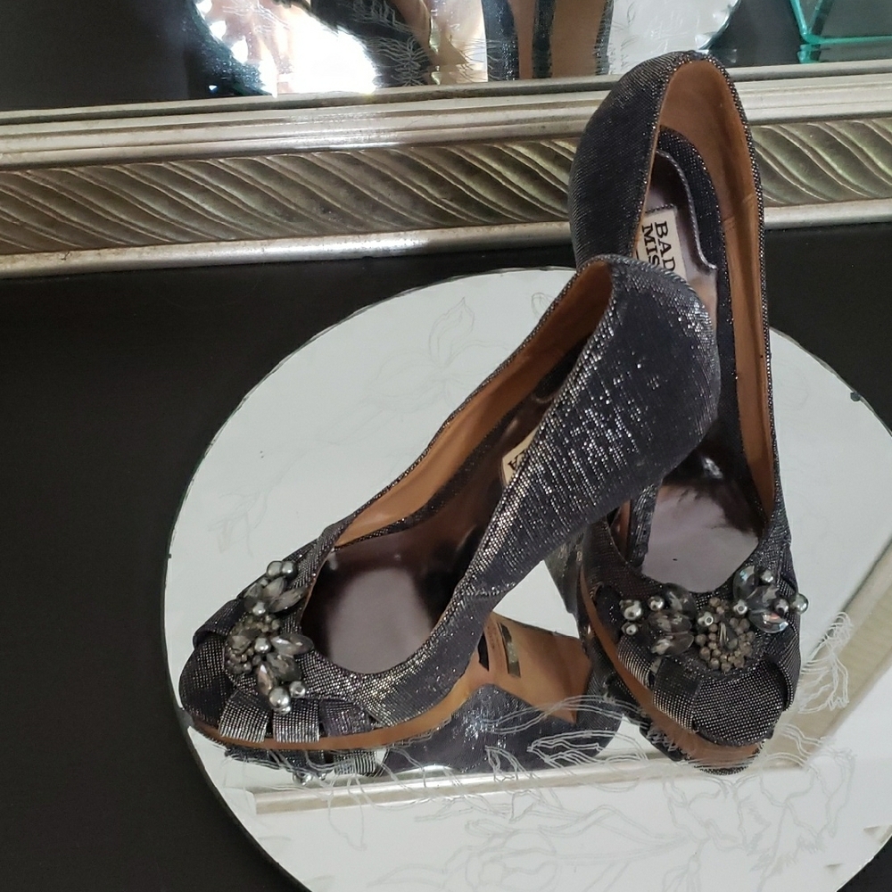 Badgley Mischka Embellished Dark Heels